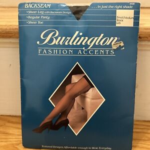WOMENS BURLINGTON Vintage Sheer Leg With Backseam Black Small/Med Nylon Hosiery