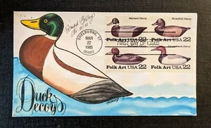 Duck Decoy Goldberg Hand Painted Cover FDC 18 of 113 - Picture 1 of 2