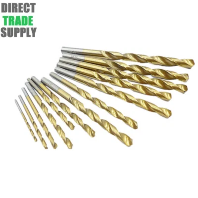 HSS Metal Drill Bit Tin Titanium Metric 1-13mm in 0.1mm Imperial 1/16" -1/2" - Image 1 of 4