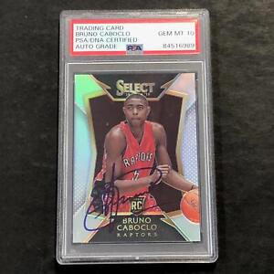 2014 Panini Select #81 Bruno Caboclo Signed Card AUTO 10 PSA/DNA Slabbed RC Rapt
