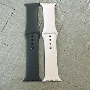 Set of 2 Genuine Apple Watch 5 4 3 Sport Band 38/40mm M/L - PINK AND Dark Gray - Picture 1 of 2