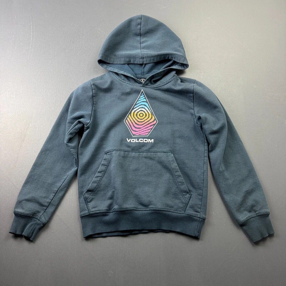 Volcom Hoodie Youth Boys Size Small Pullover Gray Graphic Logo Casual Sweatshirt - Image 1 of 4