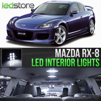 2004-2011 Mazda RX8 White LED Lights Interior Kit Package Bulbs RX-8 - Image 1 of 4