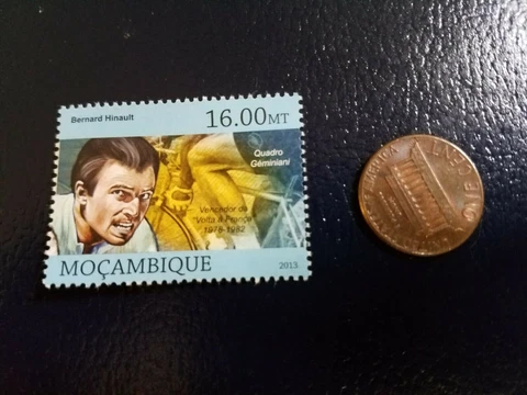 Bernard Hinault Road Racing Cyclist 2013 Mocambique Perforated Stamp Cover