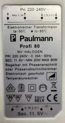 Original Paulmann Transformator Profi 80 Halogen Trafo 80 Watt Halogentrafo N13 - Bild 1 von 4