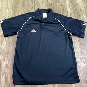 Men Adidas Sports Activewear Polo Shirt Size M Black White Golf Tennis Quick Dry - Picture 1 of 10
