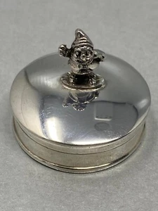 Sterling Silver Trinket/Piill/Decorative Box with Gnome on Lid - Picture 1 of 4