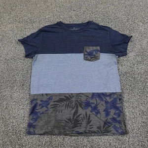 American Eagle Shirt Mens Medium Blue Gray Floral Hawaiian Casual Preppy Pocket - Picture 1 of 11
