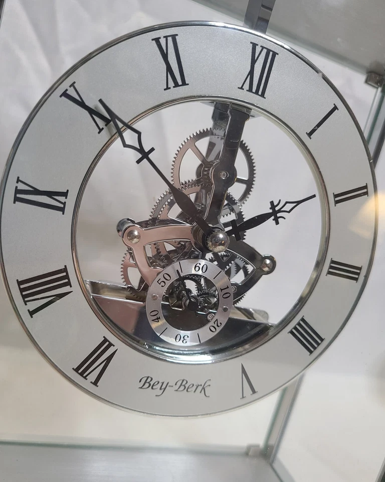 Hermoso Reloj Esqueleto Bey-Berk Internacional Abrigo Plateado Palisandro Moderno Foto 1 de 4