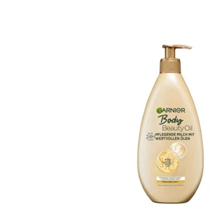 2tlg. | 1x400ml Garnier Body Beauty Oil Pflegende Milch mit Ölen + Kosmetikband - Bild 1 von 2