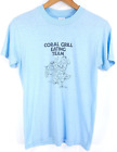 Vintage Stedman Coral Grill Graphic T-Shirt Men's Medium Light Blue Distressed