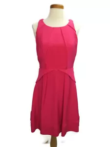 Eliza J Dress Size 6 Hot Pink Sleeveless Scoop Neck Zipper Colorful Pleats - Picture 1 of 7