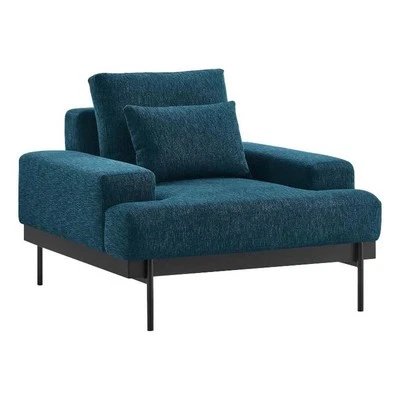 Sillón tapizado de tela de poliéster Modway Proximity en azul azul azul Foto 1 de 4