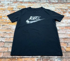Nike Shirt Boys Small Black Camo Short Sleeve Swoosh Athletic Tee Youth - Picture 1 of 10