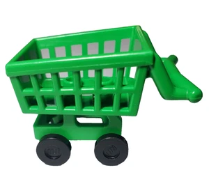Lego 49649 Minifigure Shopping Cart with Black Wheels Bright Green - Picture 1 of 3