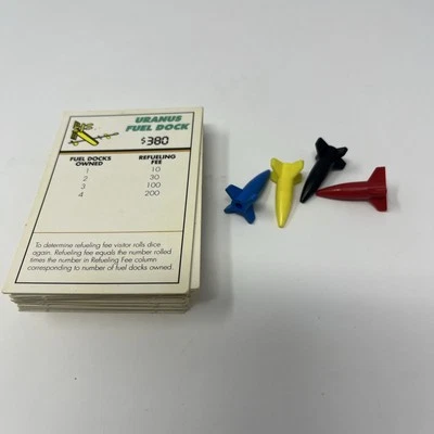 Spaceopoly Mission to Mars Board Game 1997 Replacement 4 Spaceships + 36 Cards - Image 1 of 4