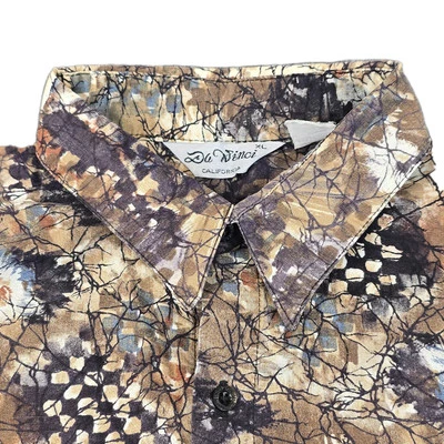 Vintage Da Vinci California Men's Abstract Print Button-Up Shirt Size XL USA - Image 1 of 4