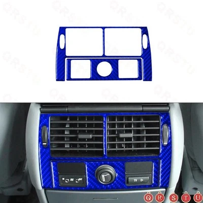 Adhesivo de cubierta de panel de salida de aire trasero de fibra de carbono azul para BMW X5 2000-2006 Foto 1 de 4