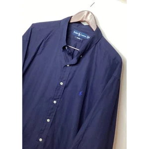 Ralph Lauren Blake XXL Mens Long Sleeve Button Down Shirt Navy Blue - Picture 1 of 16