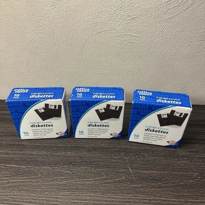 Paquete de 3 disquetes Office Depot 2HD IBM 3 1/2 pulgadas 1,44 MB SELLADOS Foto 1 de 4