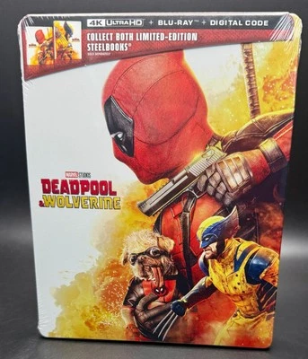 DEADPOOL & WOLVERINE 4K UHD BLURAY STEELBOOK (DEADPOOL ARTWORK) *NEW & SEALED!* - Image 1 of 4