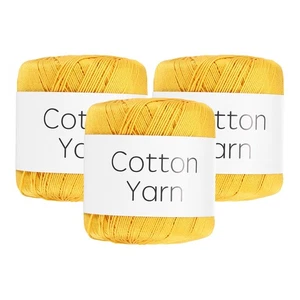 Cotton Yarn,Soft Knitting Yarn 3 Packages of 120g/4.23oz/Yellow - Imagen 1 de 7