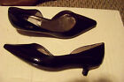 womens worthington black patent side cut out mini heels shoes size 6