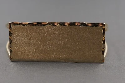 14K Solid Yellow Gold 1.5" x 0.65" Diamond Cut Two Finger Band Ring. Sz 10 , 11 - Image 1 of 4