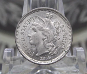 1866 Three Cent Nickel *OBSOLETE* 3CN #EC2 East Coast Coin & Collectables, Inc. - Picture 1 of 3