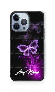 Personalized Purple Butterfly Pixie Dust Phone Case Cover for iPhone Samsung - Picture 1 of 10