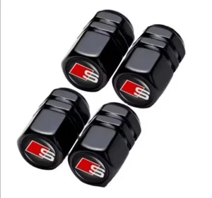 AUDI S-LINE DUST CAPS x4 (BLACK) - Picture 1 of 1