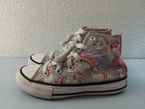 Converse Chuck Taylor All Star Hi Shoes Pink Unicorn Juniors Size 12 Big Girls - Picture 1 of 11