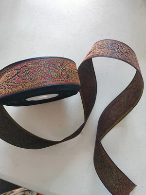  刺绣丝带几何花边 1 1/8 英寸宽  — 第 1/4 张图片