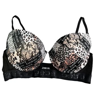Sujetador Bebe Push Up Talla 36D Animal Signature Logo Estampado Negro Tostado Con Aros Foto 1 de 4
