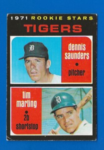 197 Topps Baseball Card #423 Rookie Stars Tigers Dennis Saunders Tim Marting