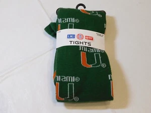 University of Miami Team Youth Girls Tights 7-10 48"-55" / 55-72 lbs NWT - Picture 1 of 3