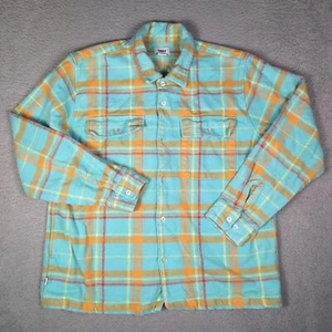 Obey Organic Heavyweight Flannel Mens XL Blue Double Pocket Plaid - Picture 1 of 8