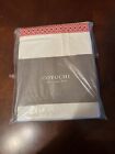 Coyuchi Organic Cotton Henna 300 Percale Flat Sheet Standard/Queen white W/ Red