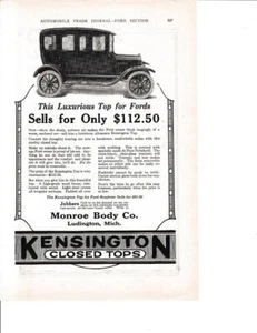 Ford Modelo T Kensington 1921 techo cerrado anuncio impreso/Monroe Body Co - Imagen 1 de 1