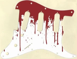 Stratocaster Strat Pickguard Custom to fit Fender SSS11 Hole ELITE Blood Drips - Picture 1 of 1