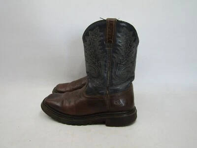 Botas de caubói faroeste Durango juvenil tamanho 4 M azul marrom - Imagem 1 de 4