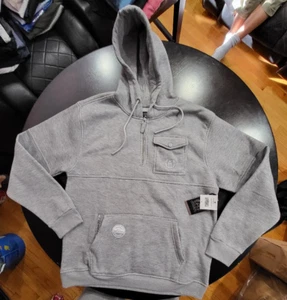 Akademiks Men's Heather Gray 1/4 Zip Hooded Sweatshirt With Hidden Zip Pocket XL - Picture 1 of 4