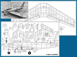Model Airplane Plans (RC): F-86-D Sabre Jet 64" 1/7 Scale for .60 by Franz Meier - Picture 1 of 4