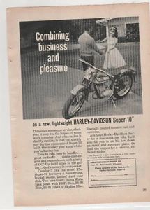 Original 1960 Harley - Davidson Super-10 Motorcycle Magazine Ad - Picture 1 of 1