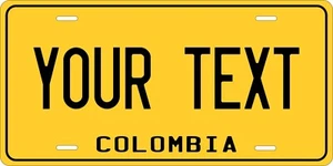 Placas de matrícula personalizadas personalizadas amarillas colombianas para motocicletas de auto - Imagen 1 de 5