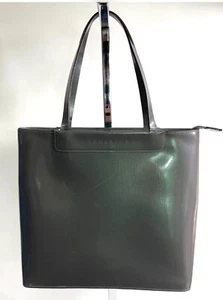 Embossed LAMARTHE Designer Beautiful Gray Leather Tote Shoulder Bag - Picture 1 of 6