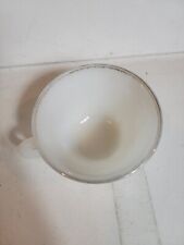 Vintage Fire King Over Ware Tea Coffee Cup Made in USA White Gold Rim