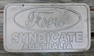 Ford Syndicate Australia Vintage Original Hot Rod Car Club Plaque Cast Alm Plate - Picture 1 of 2