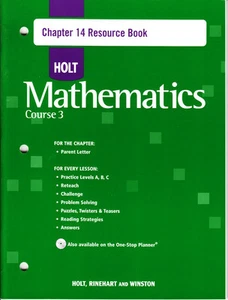 HOLT MATHEMATICS COURSE 3: CHAPTER 14 RESOURCE BOOK - NEW! - Bild 1 von 1
