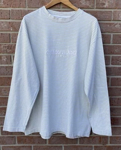 Vintage Guess Jeans USA Georges Marciano Striped Shirt White Green Men’s Large - Picture 1 of 6